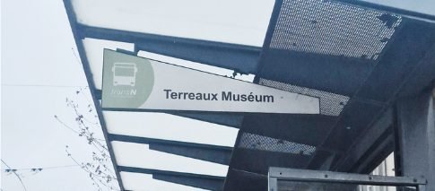 Panneau de l'arrêt Terreaux Muséum