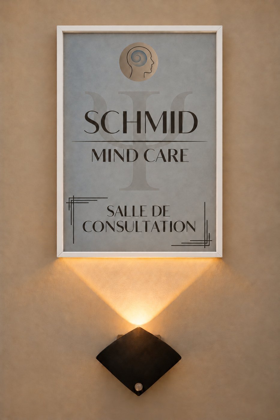 Panneau lumineux Schmid Mind Care, salle de consultation